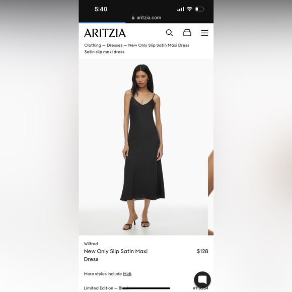 aritzia black maxi dress Aritzia Babaton rotary Fit Flare Poplin long maxi Dress Black Women M  sleeveless